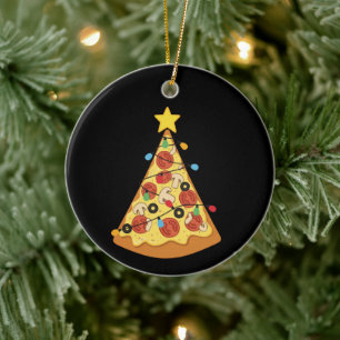 Kerst Pizza Liefhebber Vakantiediner Kerstnacht  Keramisch Ornament