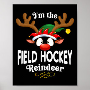 Kerst Pj's Veldhockey Kerstmis Rendier Bijpassend Poster