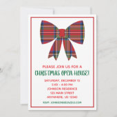 Kerst Plaid Bow Party Uitnodigingen (Voorkant)