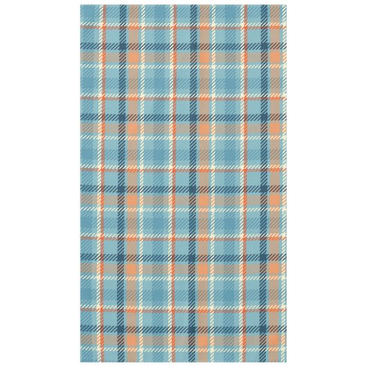 Kerst Plaid Check blauw beige wit patroon Tafelkleed (Voorkant)