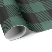 Kerst Plaid Groene Winter Flanel Rustiek Cadeaupapier (Rol Hoek)