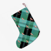 Kerst Plaid Monogram Groen Roze Kleine Kerstsok (Achterkant (Hangend))