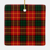 Kerst Plaid Rode Tartan Foto Keramisch Ornament (Achterkant)