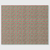 Kerst Plaid Rood Groen Faux Burlap Rustiek Cadeaupapier (Vlak)