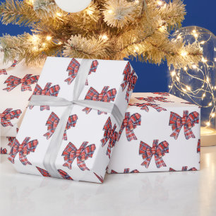 Kerst Plaid Tartan Bow Cadeaupapier