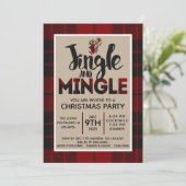 Kerst Plaid Vakantie Party Uitnodiging (Staand voorkant)