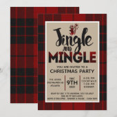 Kerst Plaid Vakantie Party Uitnodiging (Voorkant / Achterkant)