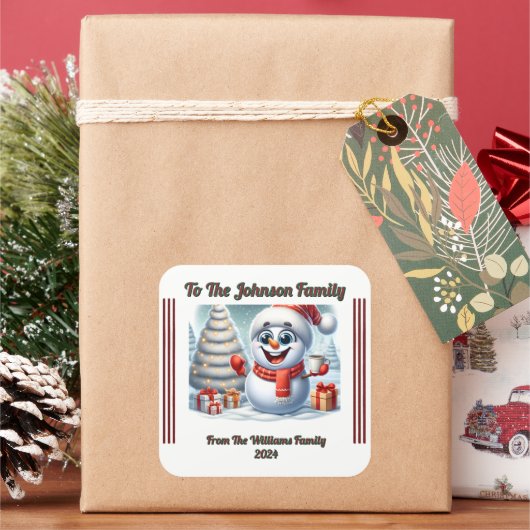 Kerst Plein Sticker voor Gifting (Feestdagen)