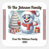 Kerst Plein Sticker voor Gifting (Voorkant)