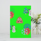 kerst poep emoji briefpapier (Staand voorkant)