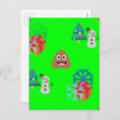 kerst poep emoji feestdagenkaart (Voorkant / Achterkant)
