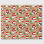 Kerst poep emoji met kerstmuts inpakpapier (Vlak)