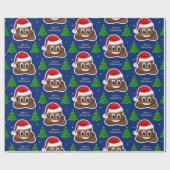 Kerst poep emoji met kerstmuts inpakpapier (Vlak)