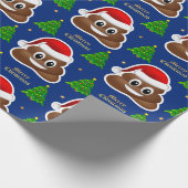 Kerst poep emoji met kerstmuts inpakpapier (Hoek)