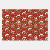 Kerst poep emoji met kerstmuts inpakpapier (Voorkant)