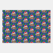 Kerst poep emoji met kerstmuts inpakpapier vel (Voorkant 2)