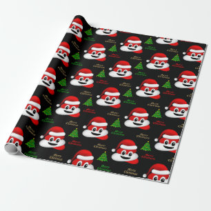 kerst poep emoji met santa hat wrapping paper cadeaupapier
