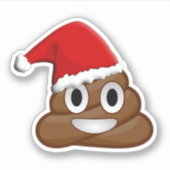 Kerst poep emoji Schattige Funny Sticker (Voorkant)