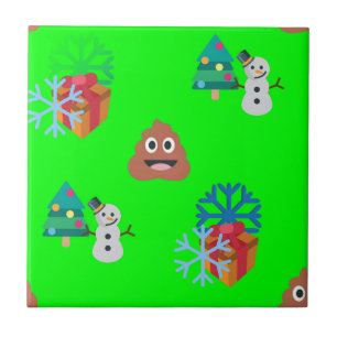 kerst poep emoji tegeltje