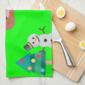 kerst poep emoji theedoek (Quarter Fold)