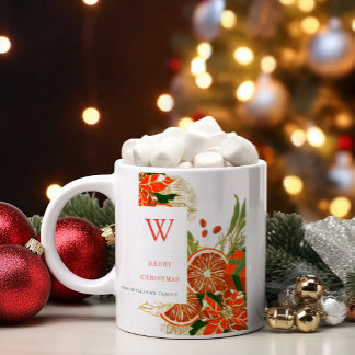 Kerst Poinsetta & Groene planten Koffiemok