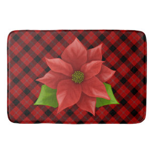 Kerst Poinsettia badmat