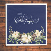 Kerst Poinsettia blauw Servet