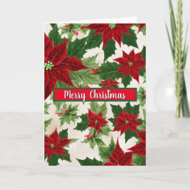 Kerst Poinsettia Bloemenpatroon Kaart