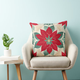 Kerst Poinsettia Festief Kussen