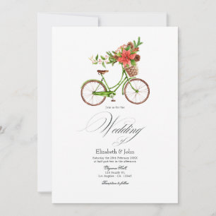 Kerst Poinsettia Fiets Winter Bruiloft Charme Kaart