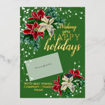 Kerst Poinsettia Folie Gift Kaart Houder