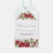 Kerst Poinsettia Frame Eet, Drink en wees vrolijk Cadeaulabel (Achterkant)