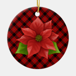 Kerst Poinsettia Keramische Versiering Keramisch Ornament