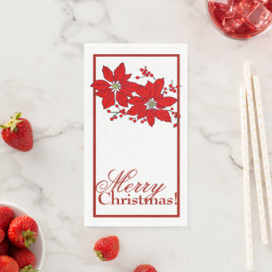 Kerst-Poinsettia Papier gasthanddoeken Servet