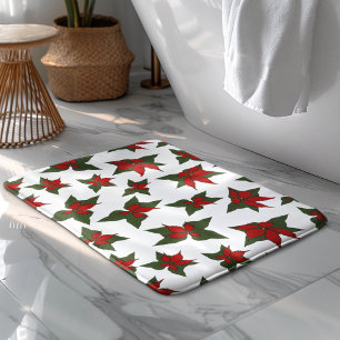 Kerst poinsettia rode bloemmotief badmat