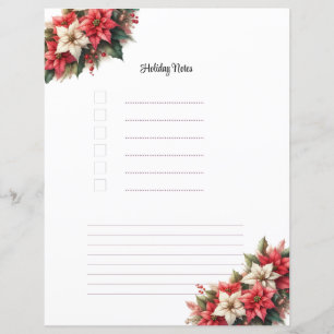 Kerst Poinsettia Vakantie Notities Planner Pagina