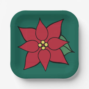 Kerst Poinsettia Vakantie Papieren Borden Bordje