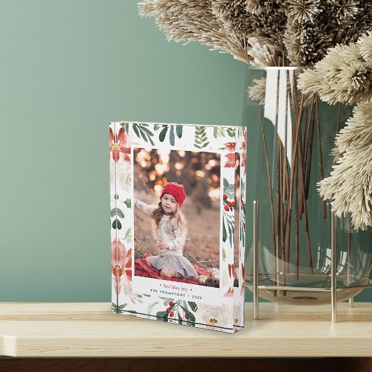 kerst Poinsettia | Vakantieveld fotoblok