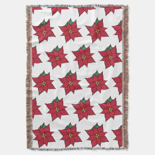Kerst Poinsettia Werpdeken  Deken