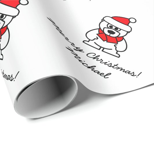 Kerst polar beer cartoon inpakpapier (Rol Hoek)
