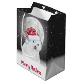 Kerst Polar Beer en Maan Medium Cadeauzakje (Voorkant Gekanteld)