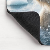 Kerst Polar Beer in het water Muismat (Hoek)