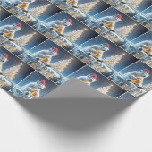 Kerst Polar Beer met bier Cadeaupapier (Hoek)