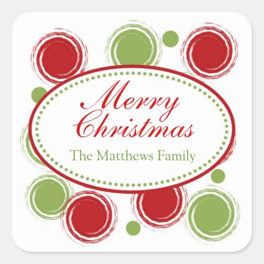 Kerst Polka Dot Swirl Stickers (Voorkant)