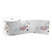 Kerst pony roze winter wonderland grosgrain lint (Spoel)