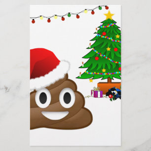 kerst poo emoji briefpapier