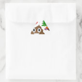 kerst poo emoji driehoek sticker (Tas)