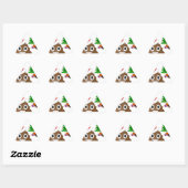 kerst poo emoji driehoek sticker (Vel)