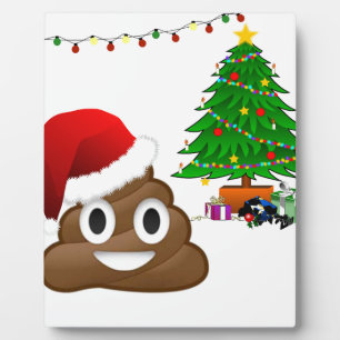 kerst poo emoji fotoplaat