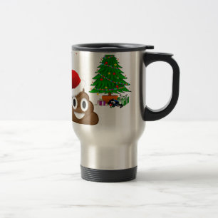kerst poo emoji reisbeker